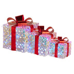 Set of 3 Illuminated Christmas Gift Boxes