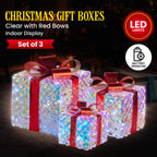 Set of 3 Illuminated Christmas Gift Boxes