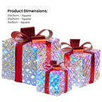 Set of 3 Illuminated Christmas Gift Boxes