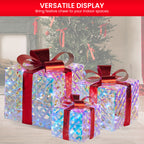 Set of 3 Illuminated Christmas Gift Boxes