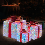 Set of 3 Illuminated Christmas Gift Boxes