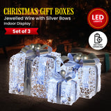 Illuminated Christmas Gift Box Set of 3