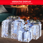 Illuminated Christmas Gift Box Set of 3