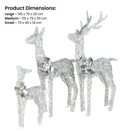 Elegant Christmas Reindeer Display Set of Three