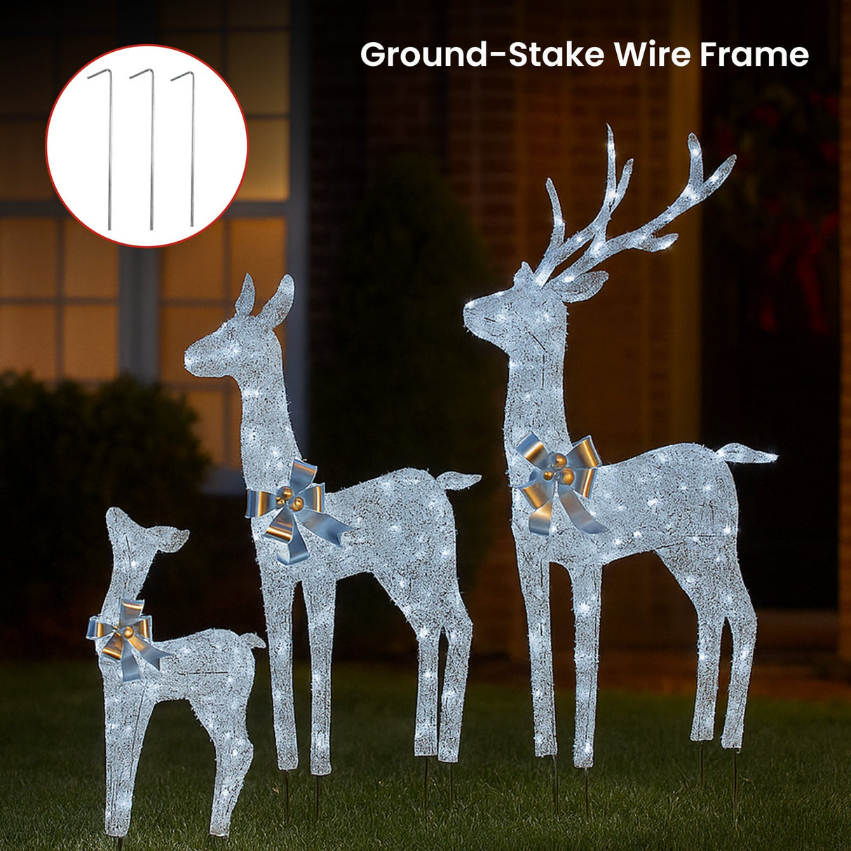 Elegant Christmas Reindeer Display Set of Three