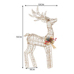 Illuminated Gold Bow Christmas Reindeer Display