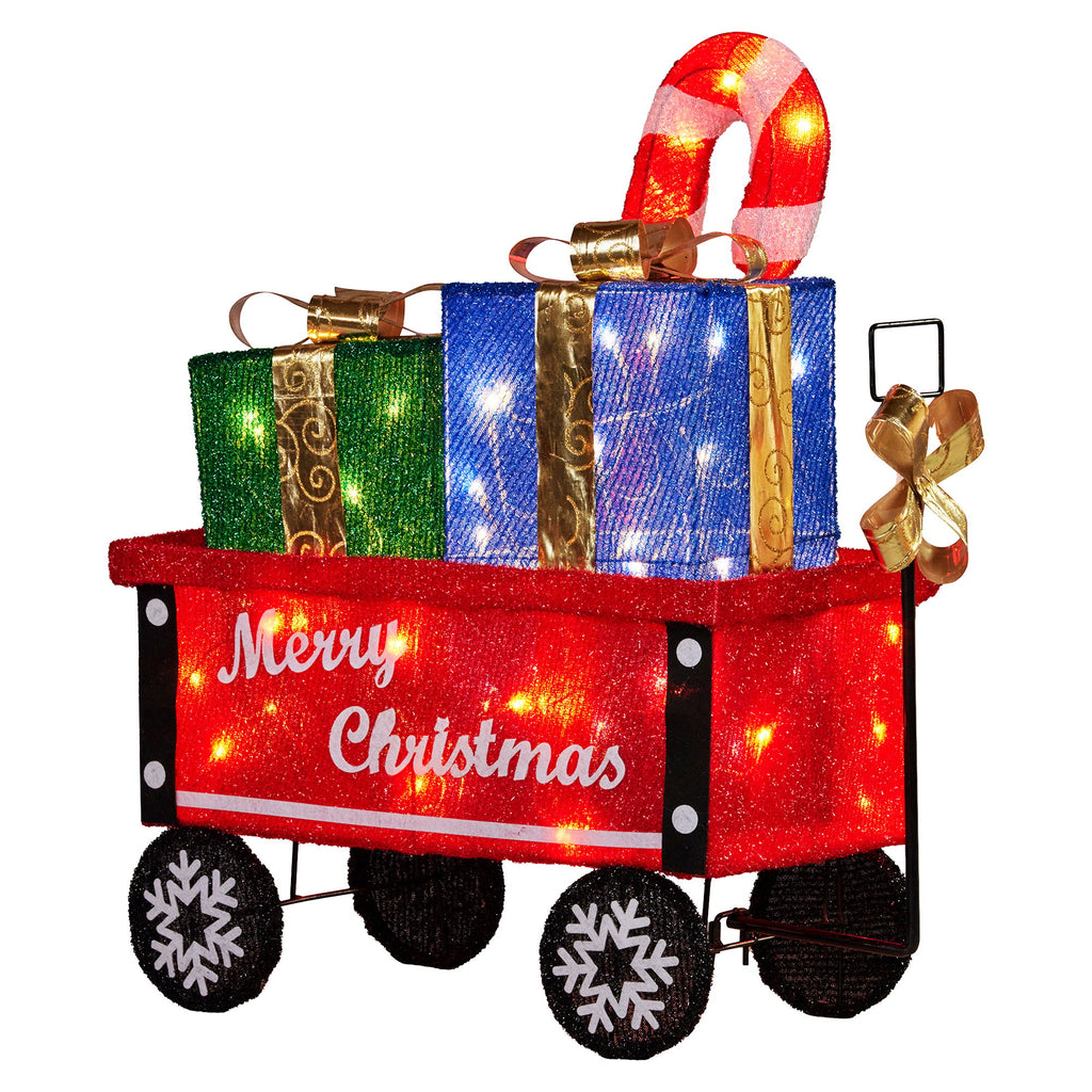 Festive Christabelle Christmas Cart Display with Lights