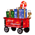 Festive Christabelle Christmas Cart Display with Lights