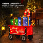 Festive Christabelle Christmas Cart Display with Lights