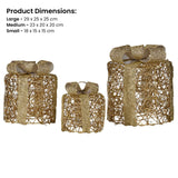 Elegant Gold LED Christmas Gift Box Set