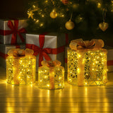 Elegant Gold LED Christmas Gift Box Set
