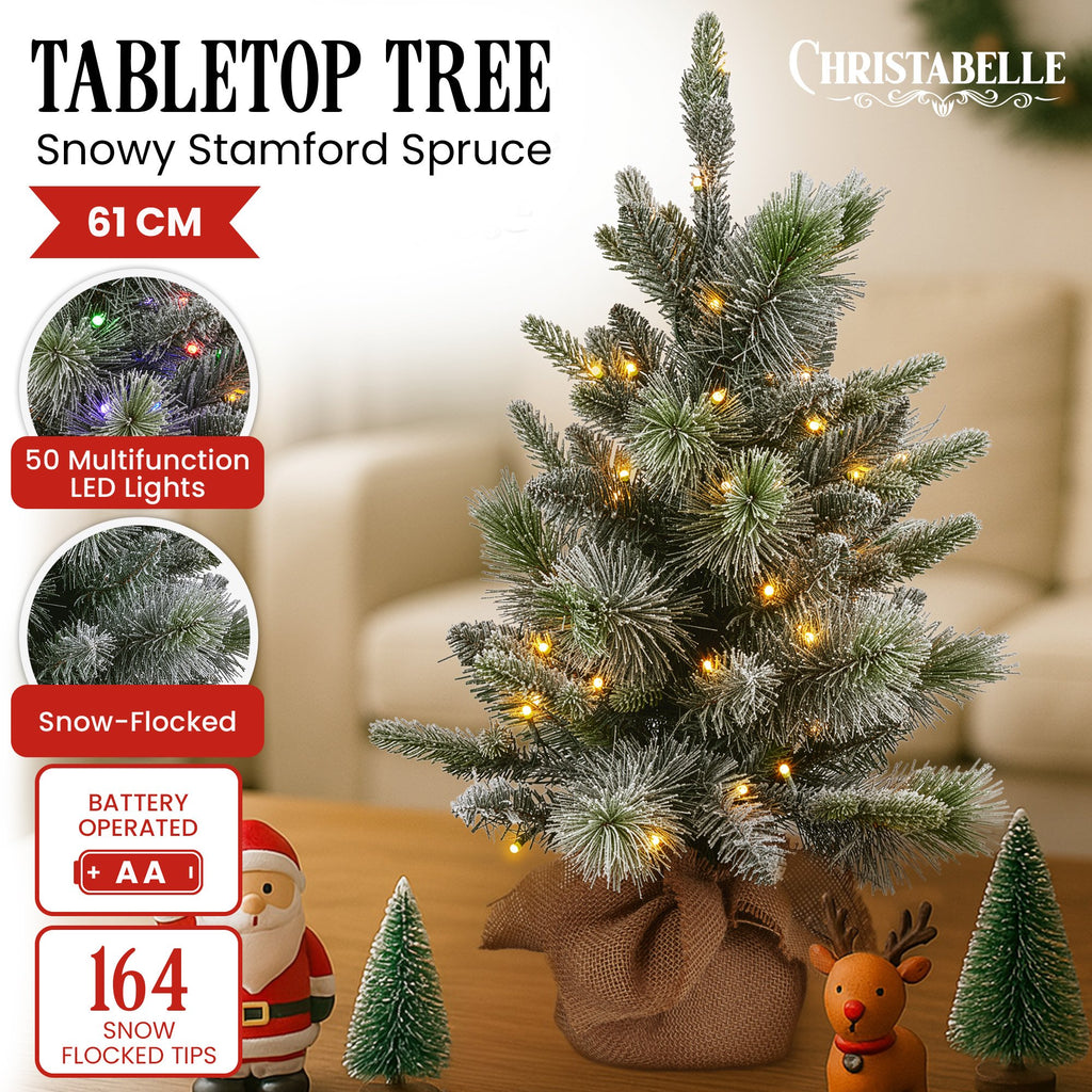 Snowy Stamford Spruce Mini Christmas Tree