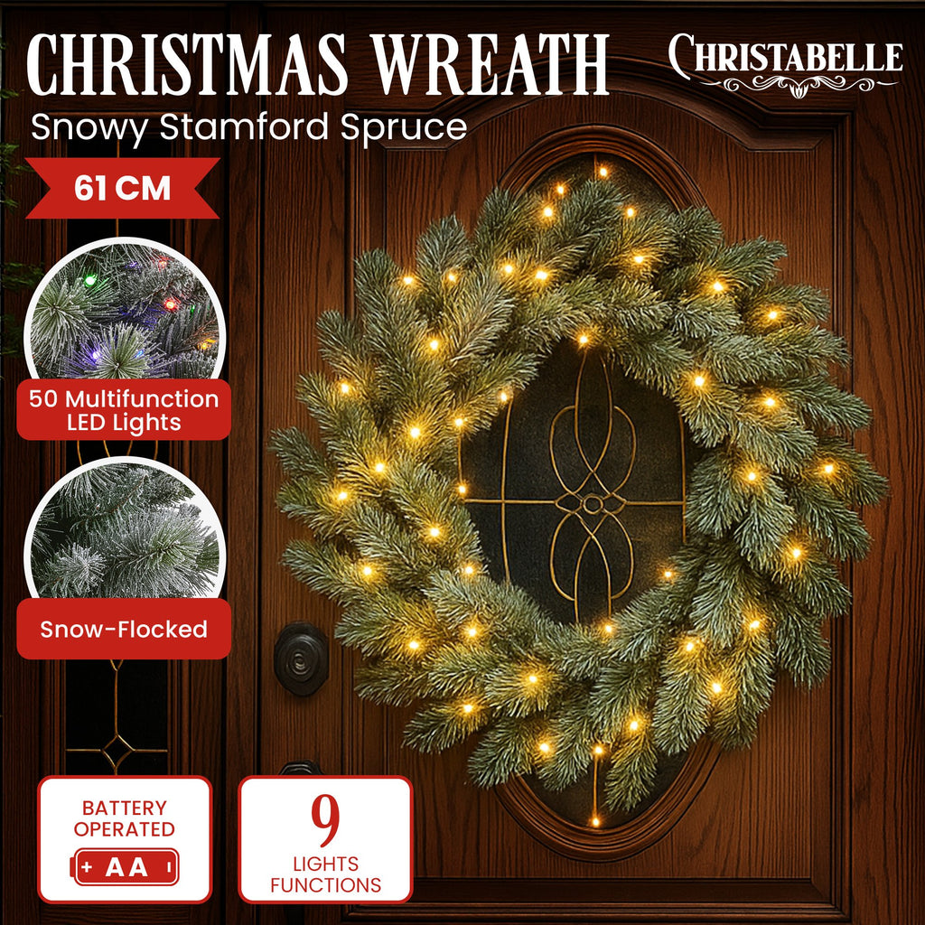 Christabelle 61cm Snowy Stamford Spruce Wreath