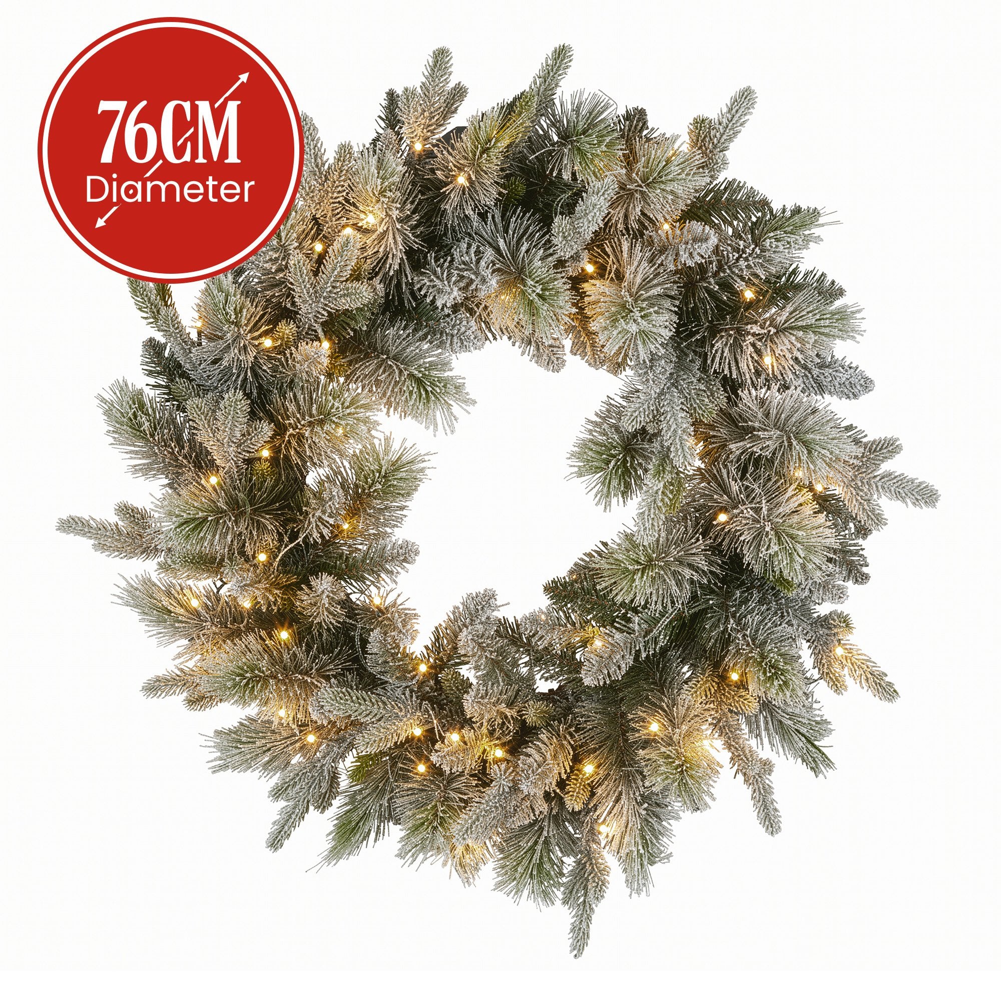 Christabelle 76cm Snowy Spruce LED Wreath
