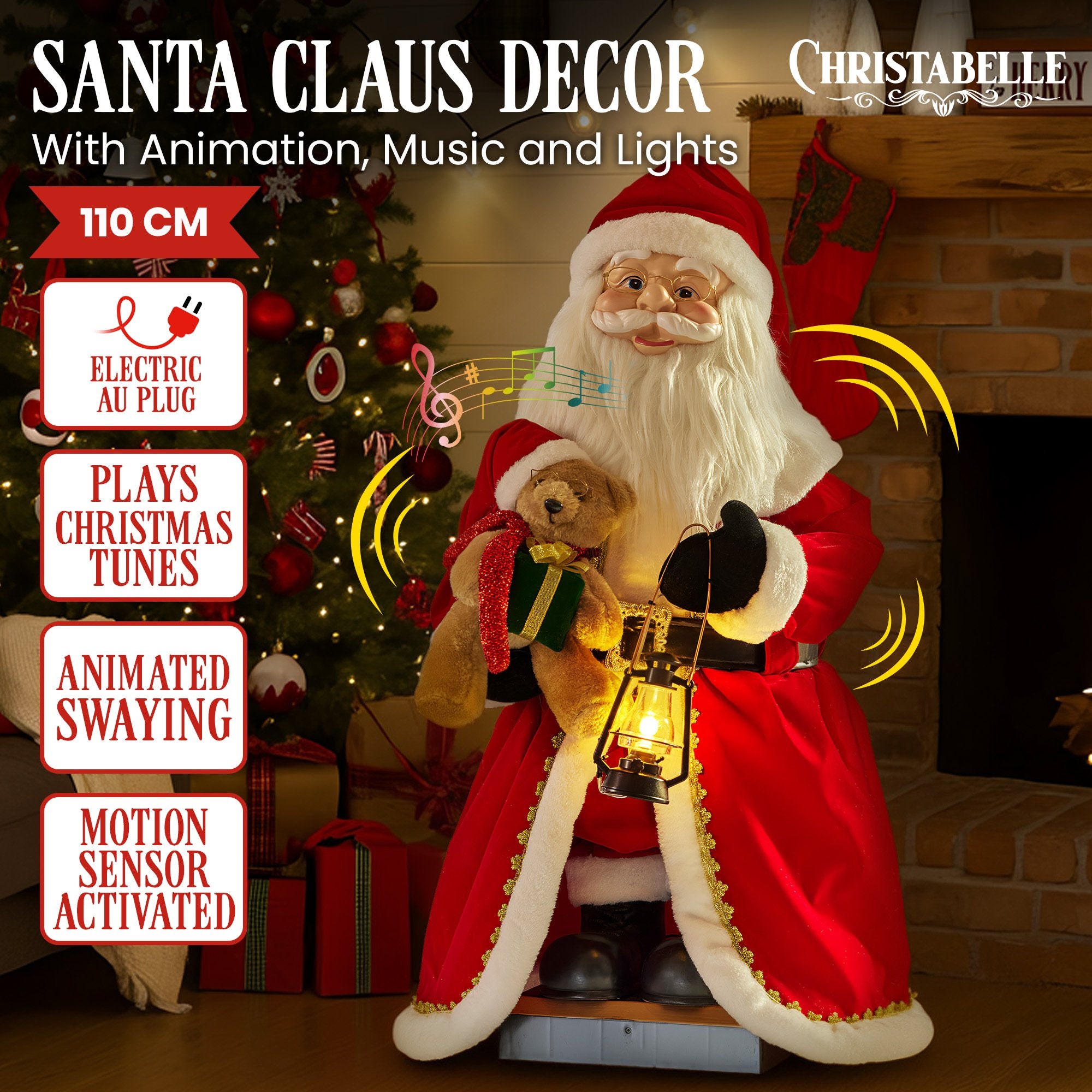 Animated Musical Santa Claus Lantern Decoration
