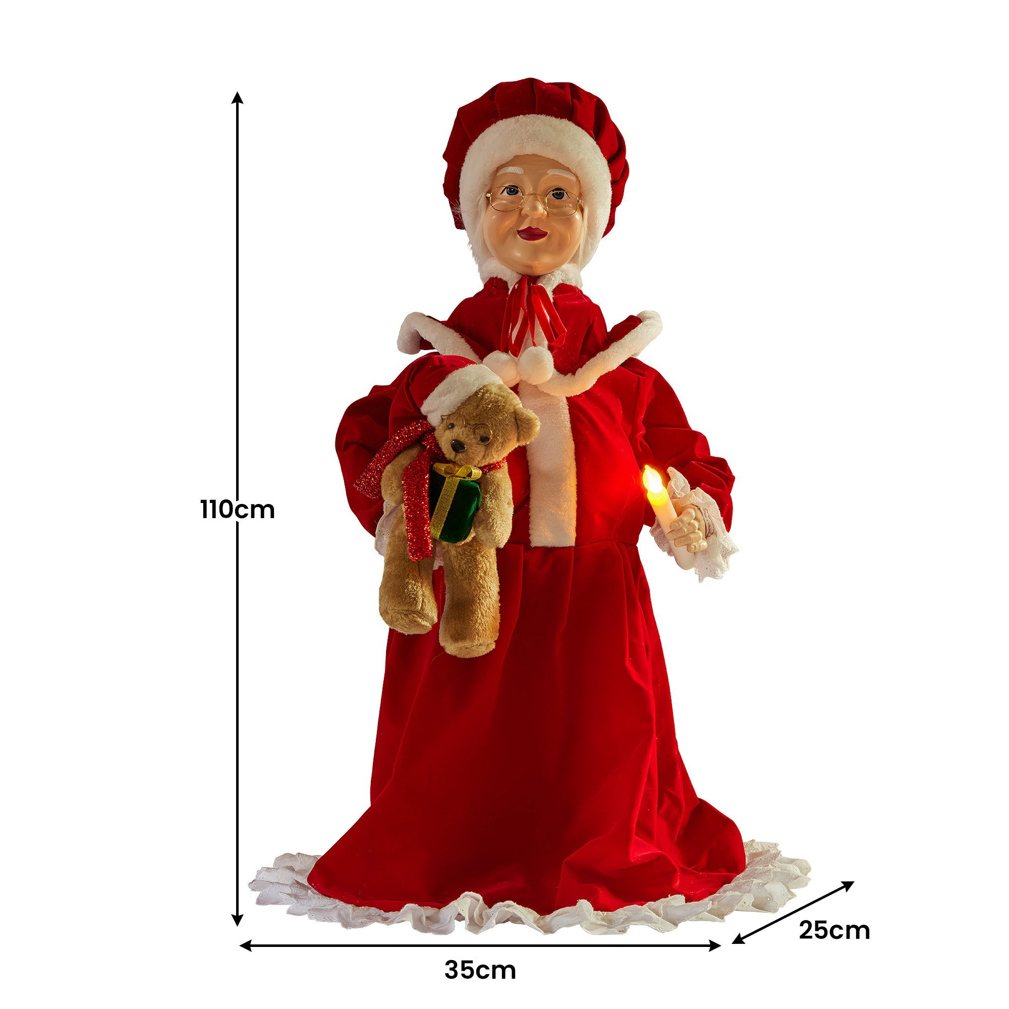 Animated Mrs. Claus Musical Candle Ornament