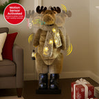 Animated Musical LED Christmas Moose Lantern
