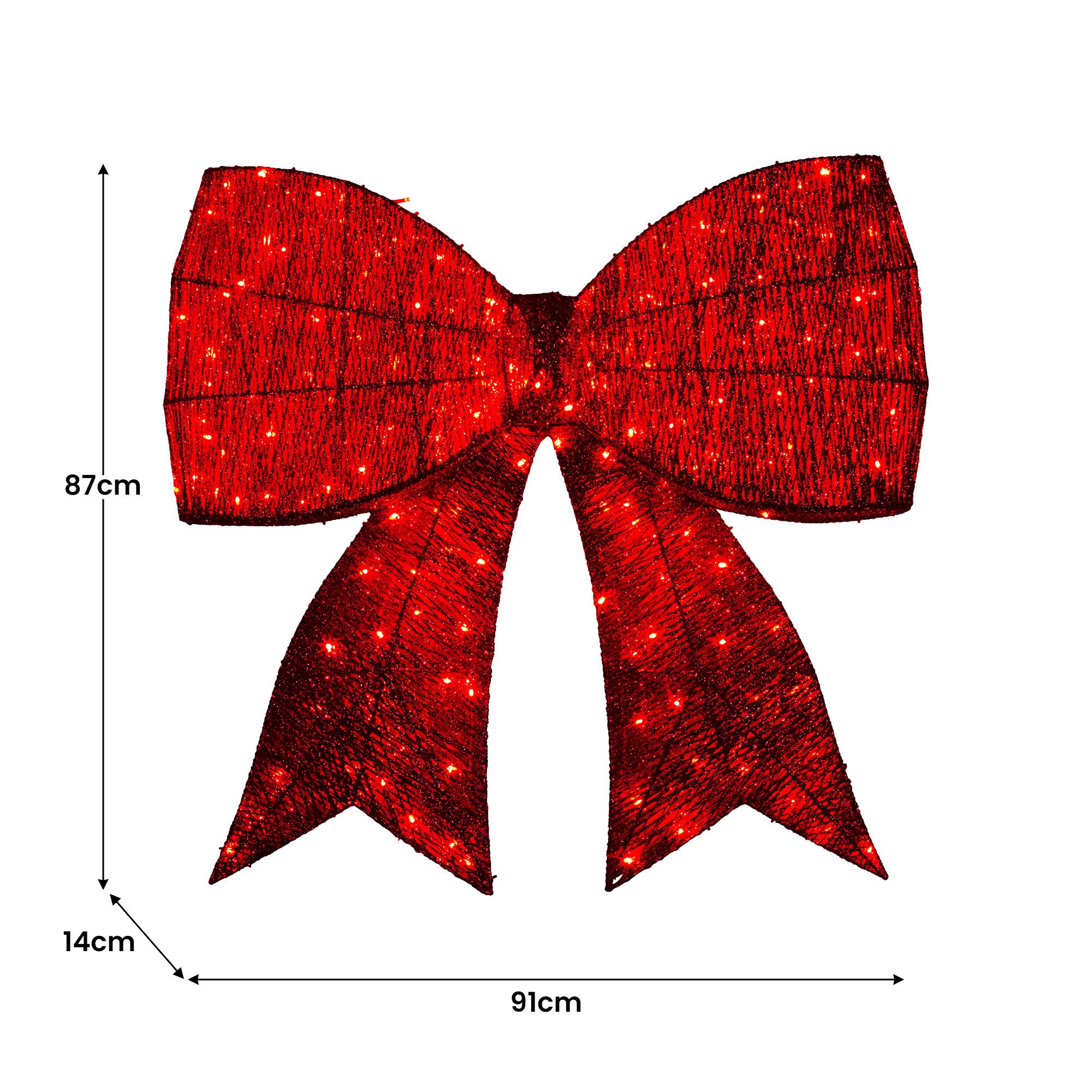 Illuminated 91cm Christmas Display Bow with Functions