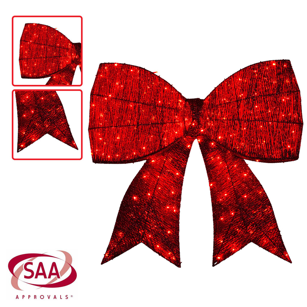 Illuminated 91cm Christmas Display Bow with Functions