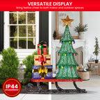 Festive 183cm Christmas Sled Display with Lights