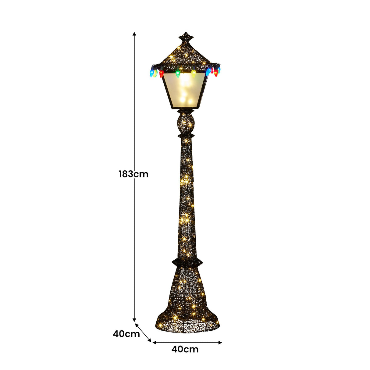 Elegant Christmas Lamp Post with Lights