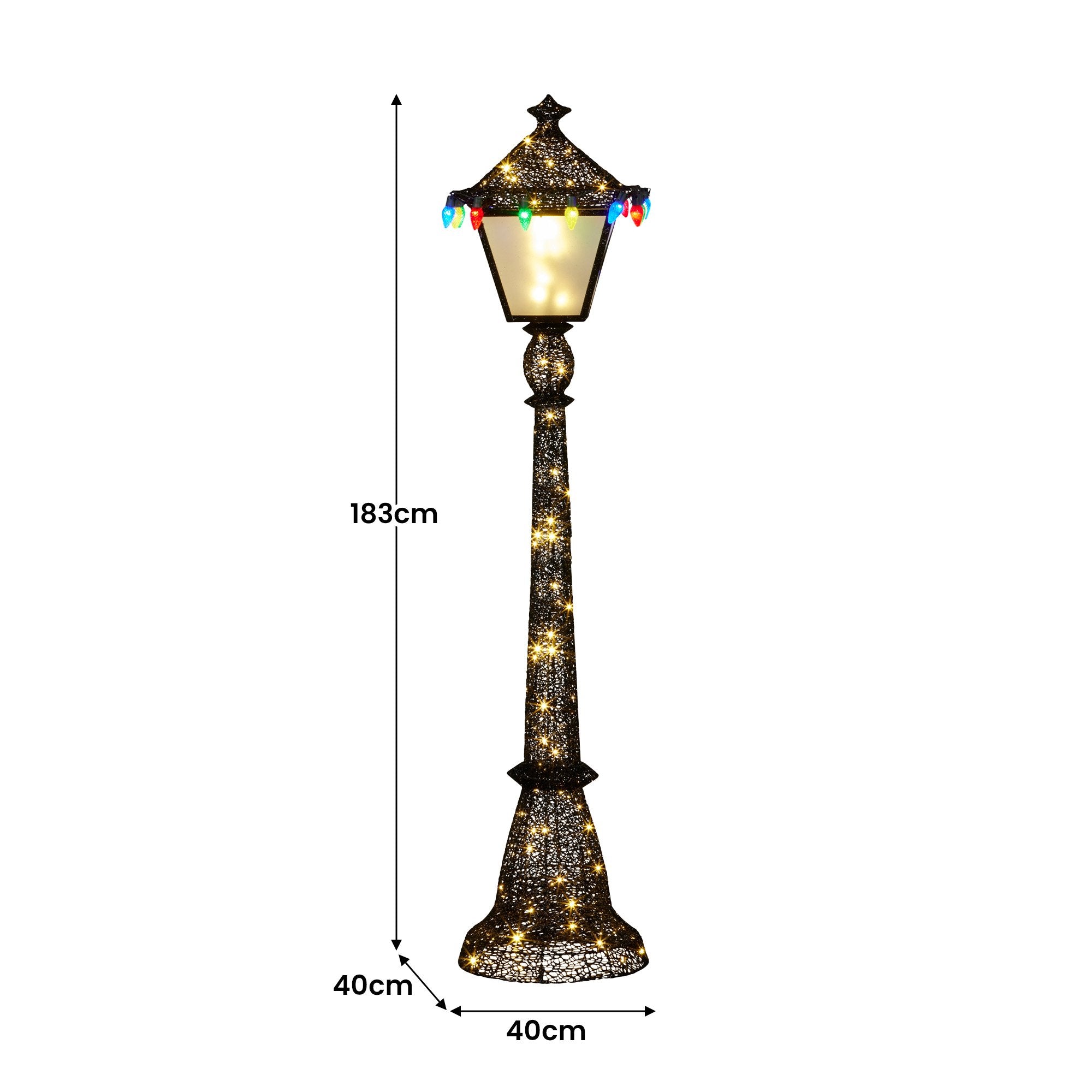 Elegant Christmas Lamp Post with Lights
