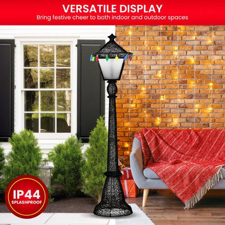 Elegant Christmas Lamp Post with Lights