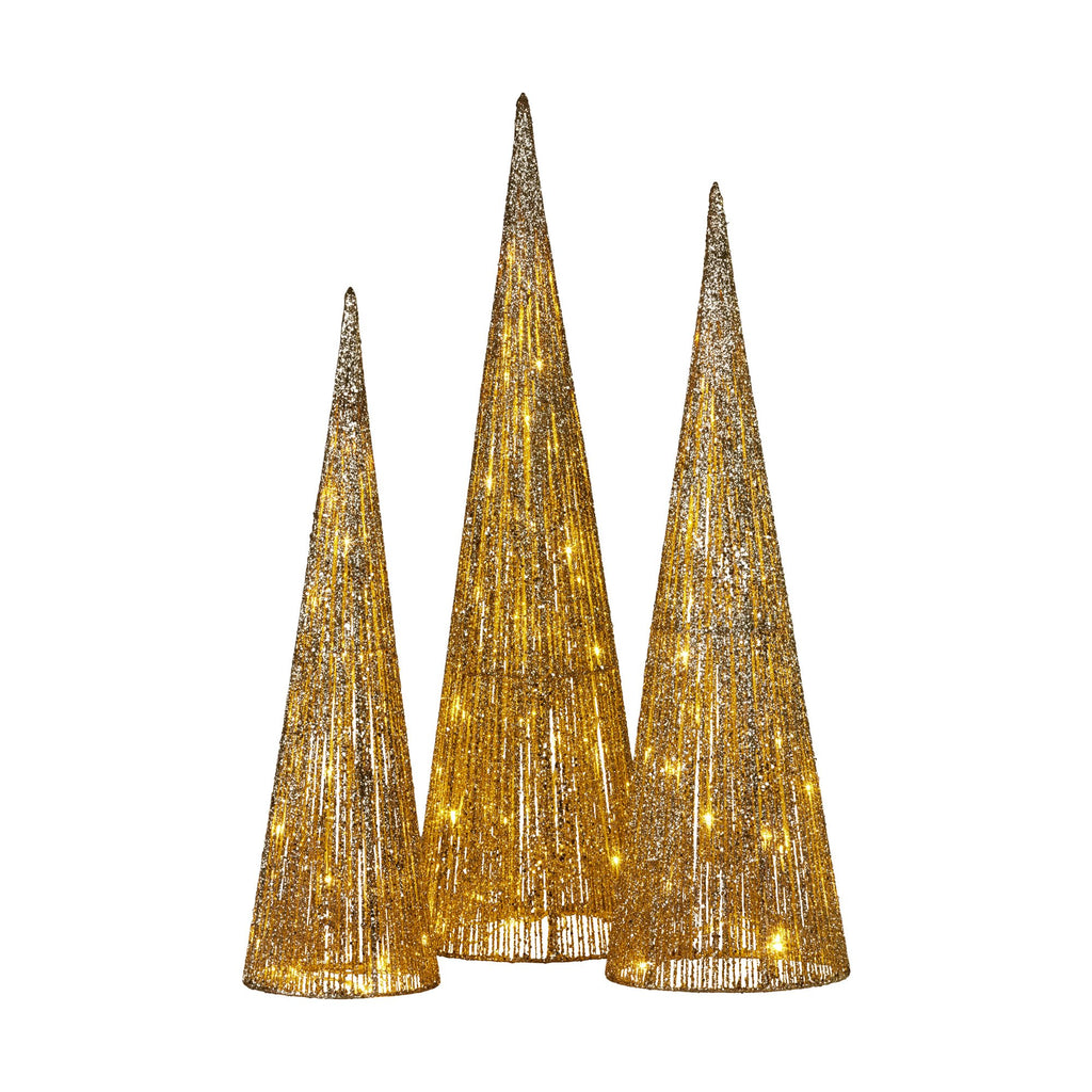 Christabelle Gold Cone Christmas Tree Set