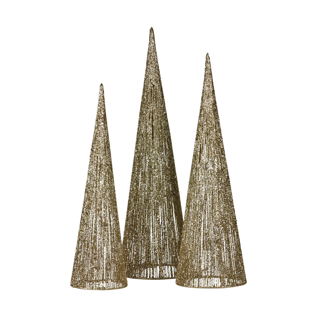 Christabelle Gold Cone Christmas Tree Set