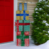 Illuminated 4-Piece Christmas Gift Stack Display