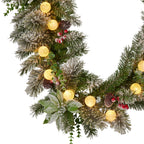 Snowy Crown Pine Pre-Lit Christmas Garland