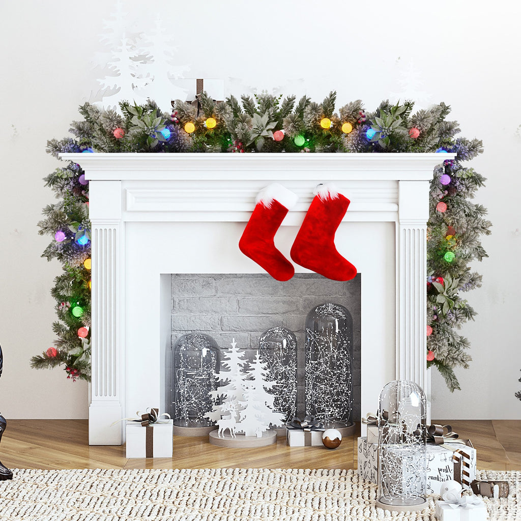 Snowy Crown Pine Pre-Lit Christmas Garland