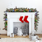 Snowy Crown Pine Pre-Lit Christmas Garland
