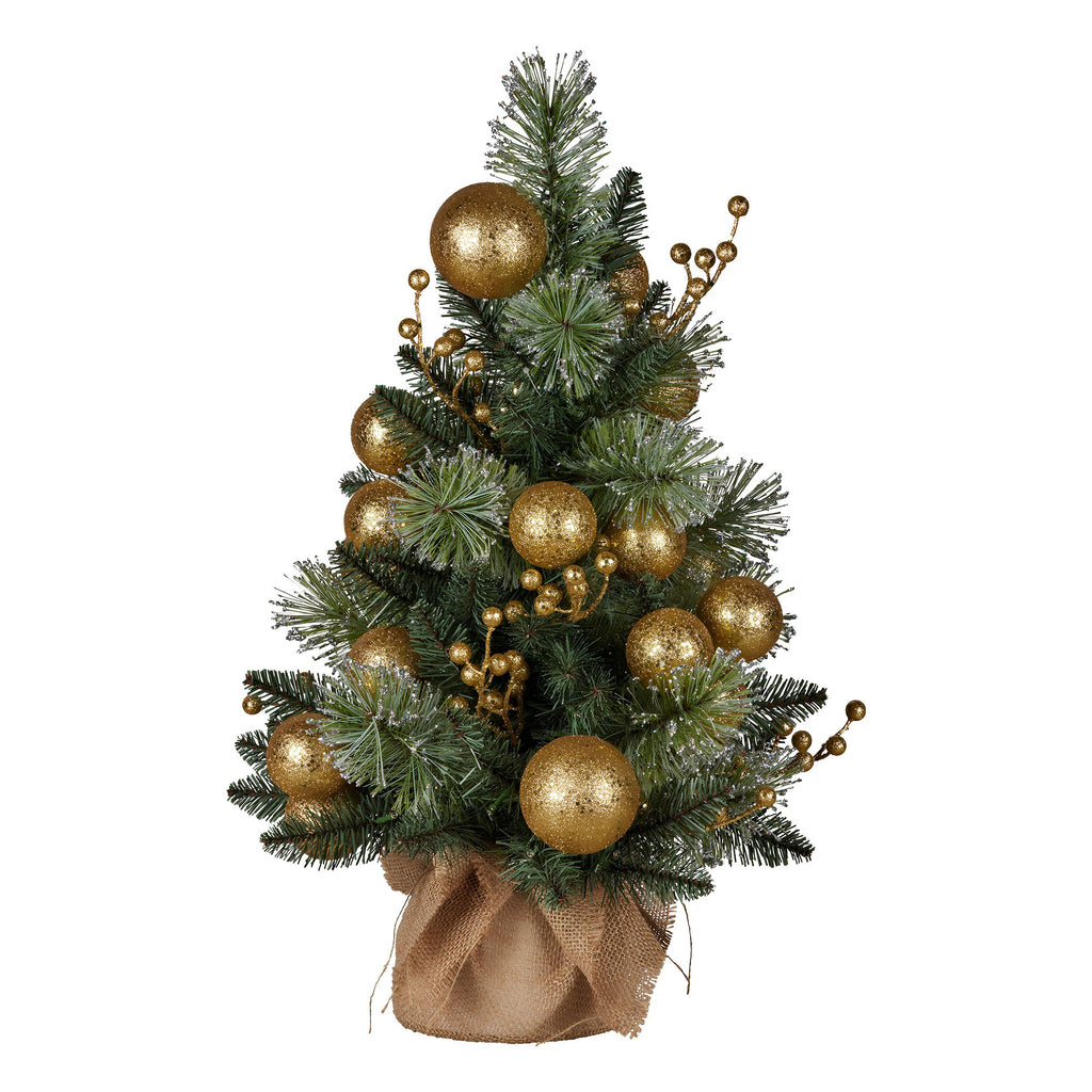 Battery-Operated Gold Christmas Tree with LED Lights