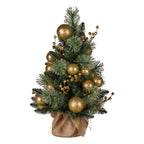 Battery-Operated Gold Christmas Tree with LED Lights