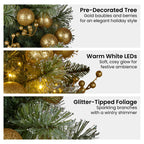 Battery-Operated Gold Christmas Tree with LED Lights