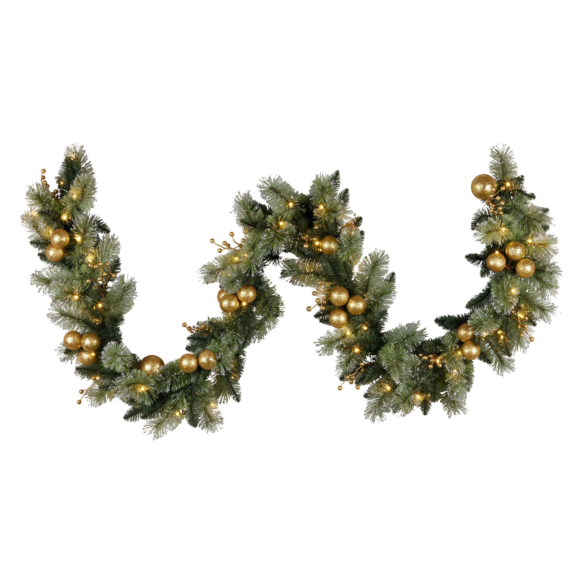 Christabelle 2.7m Gold Bauble LED Garland