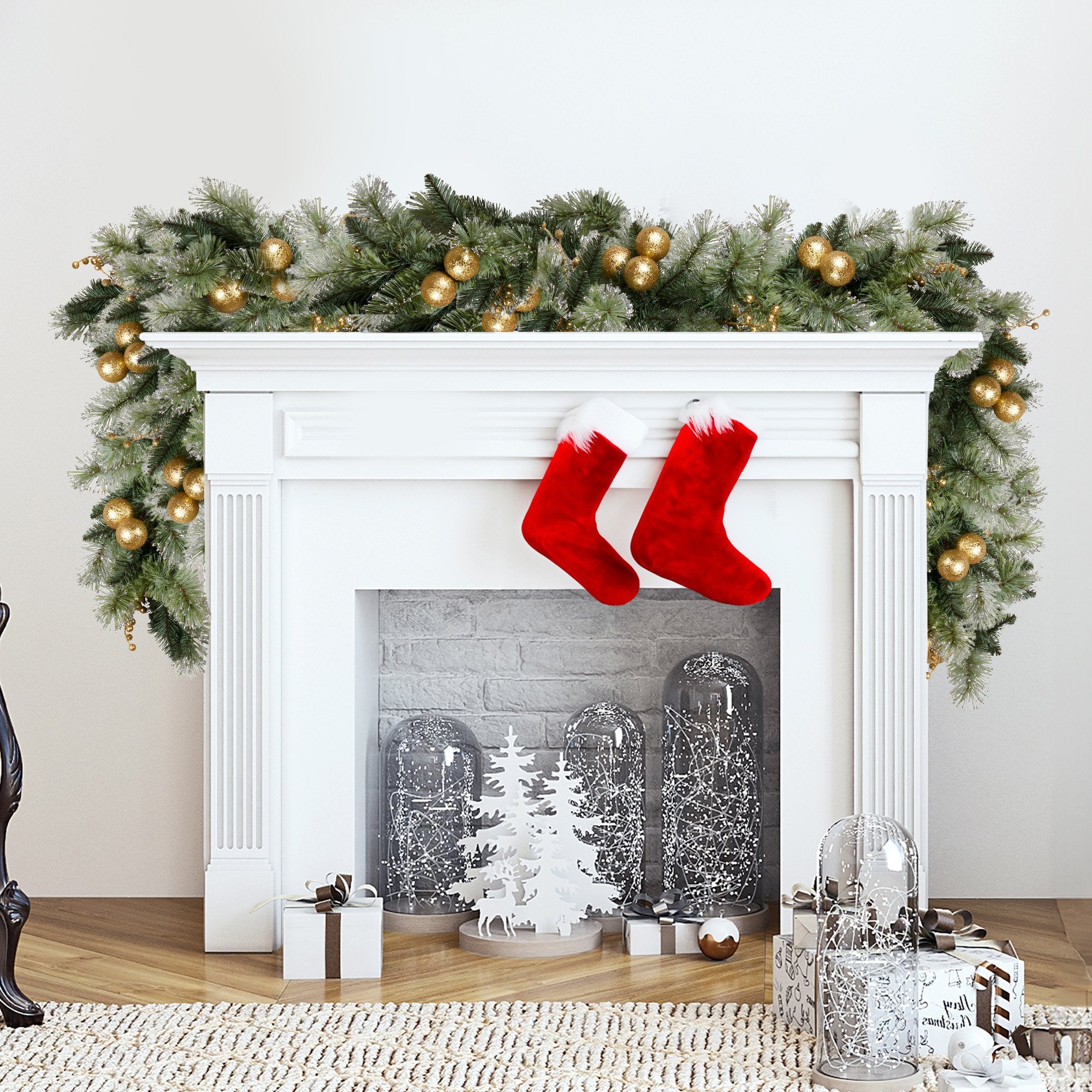 Christabelle 2.7m Gold Bauble LED Garland