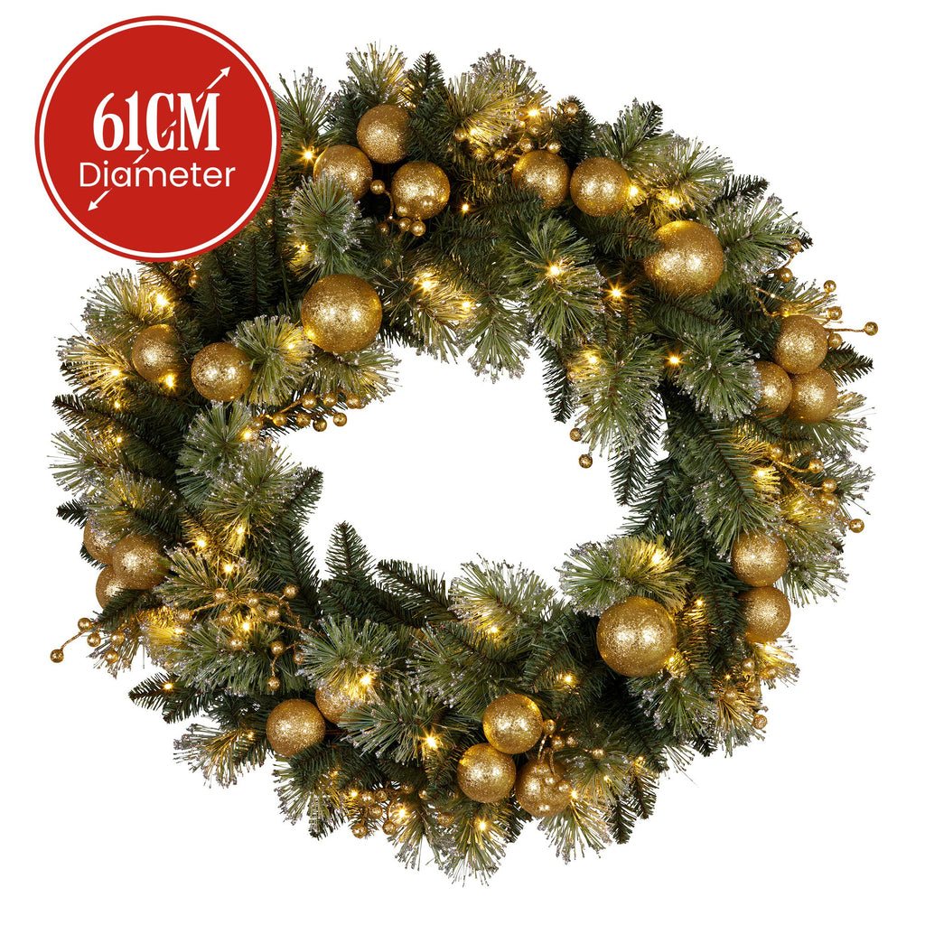 Christabelle Glittery LED Christmas Wreath 61cm