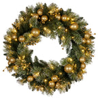 Christabelle LED Christmas Wreath with Golden Baubles