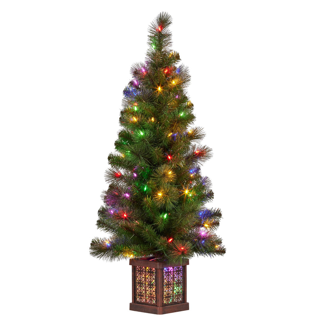 Glittery Gold Pine 4ft Christmas Tree with LED Lights