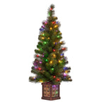 Glittery Gold Pine 4ft Christmas Tree with LED Lights