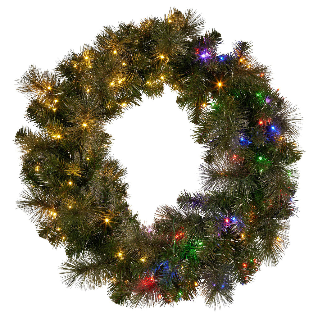 Elegant 76cm Split Christmas Wreath with LEDs