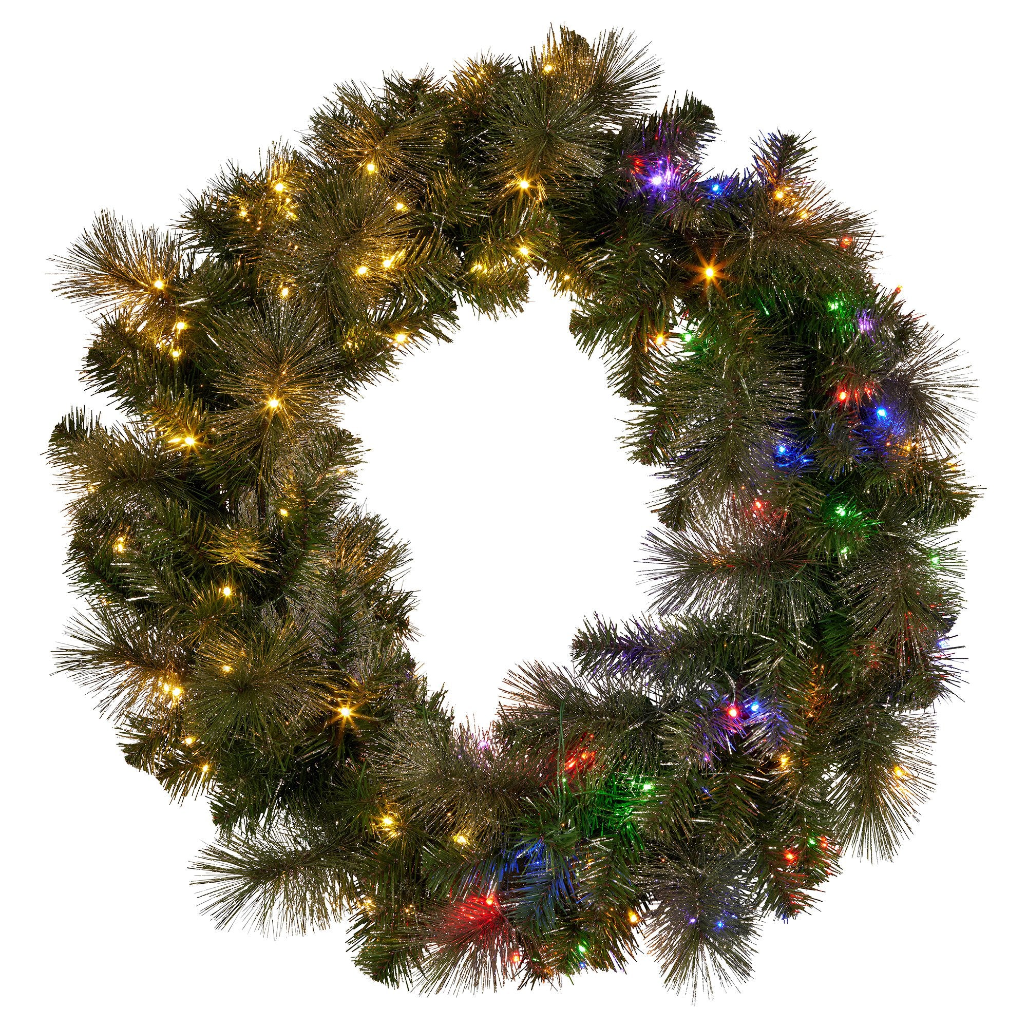 Elegant 76cm Split Christmas Wreath with LEDs