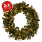 Elegant 76cm Split Christmas Wreath with LEDs