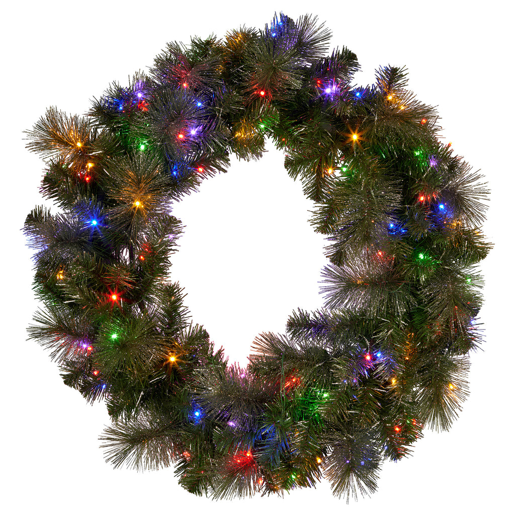 Elegant 76cm Split Christmas Wreath with LEDs