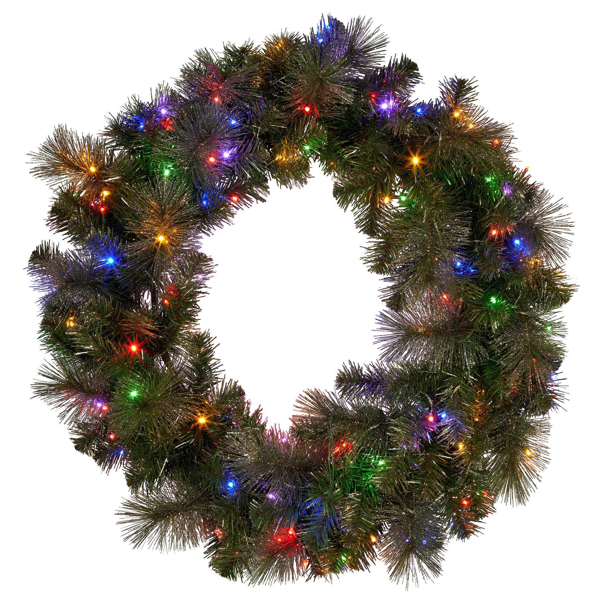 Elegant 76cm Split Christmas Wreath with LEDs