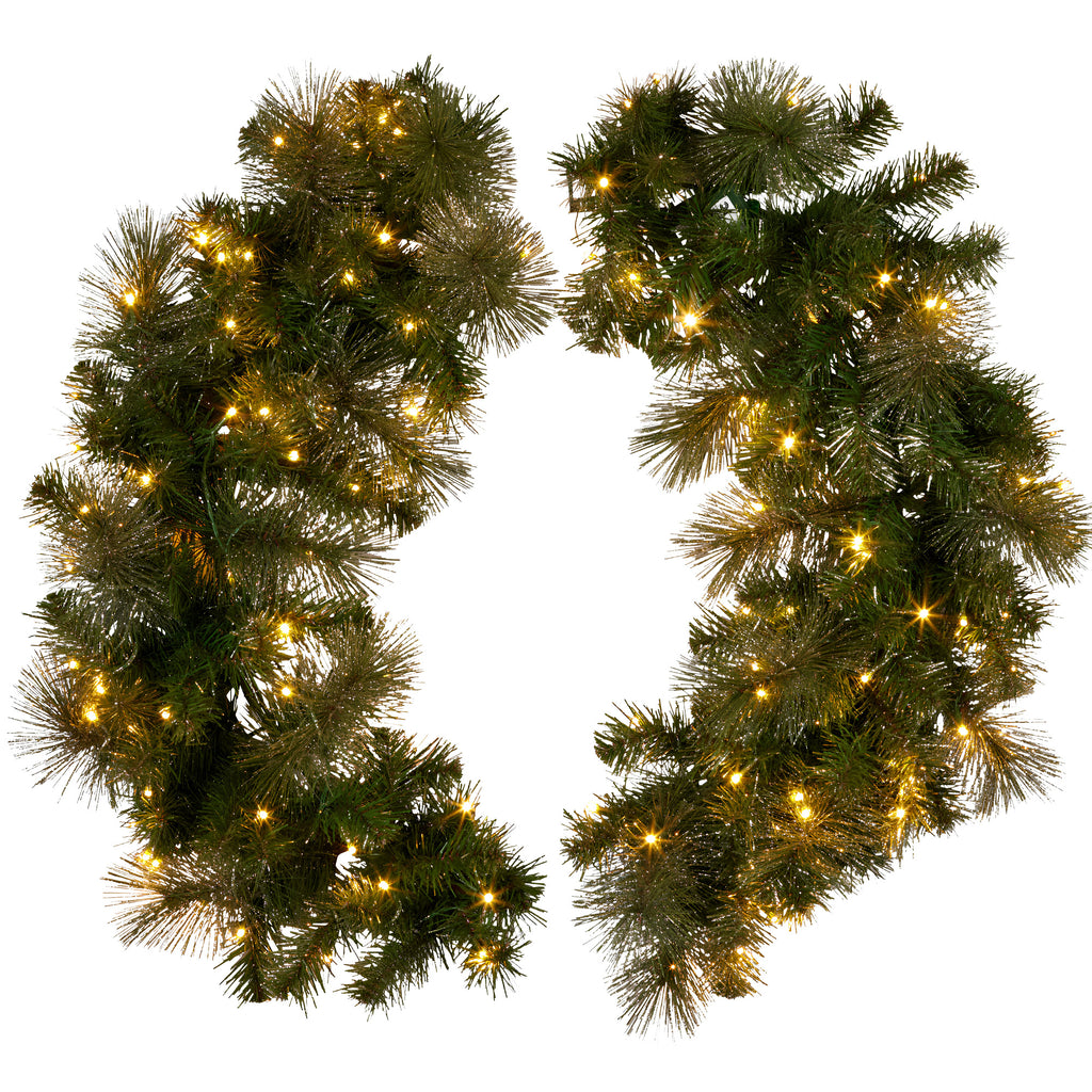 Elegant 76cm Split Christmas Wreath with LEDs