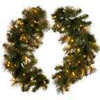 Elegant 76cm Split Christmas Wreath with LEDs