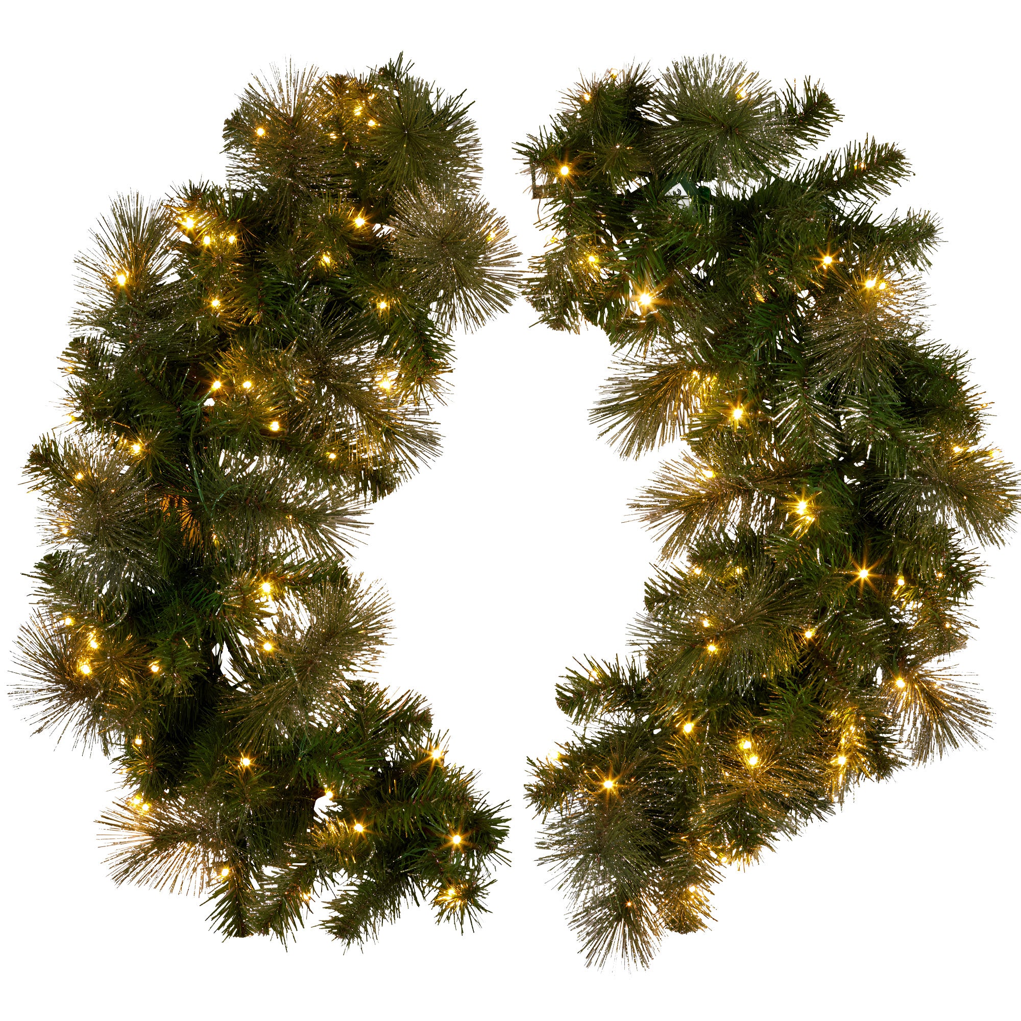 Elegant 76cm Split Christmas Wreath with LEDs
